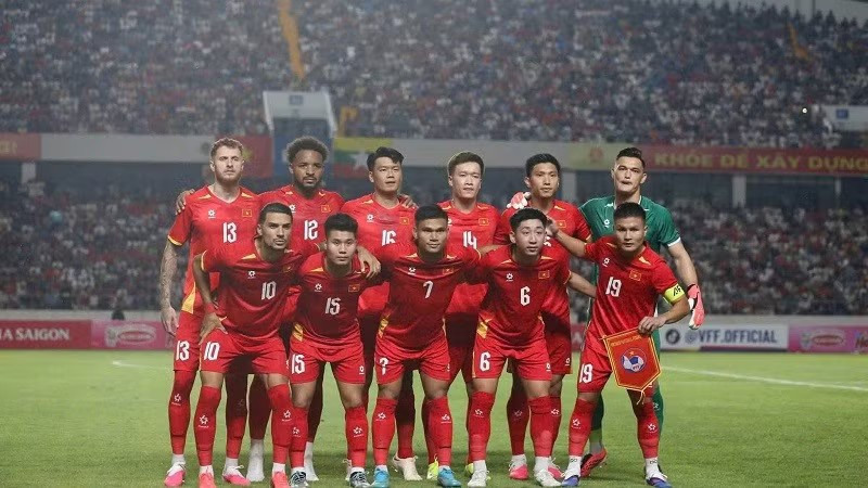 Đội tuyển Việt Nam vừa gi&agrave;nh chiến thắng 4-0 trong trận giao hữu với Myanmar tr&ecirc;n s&acirc;n vận động Th&aacute;i Nguy&ecirc;n. (Ảnh: VFF)