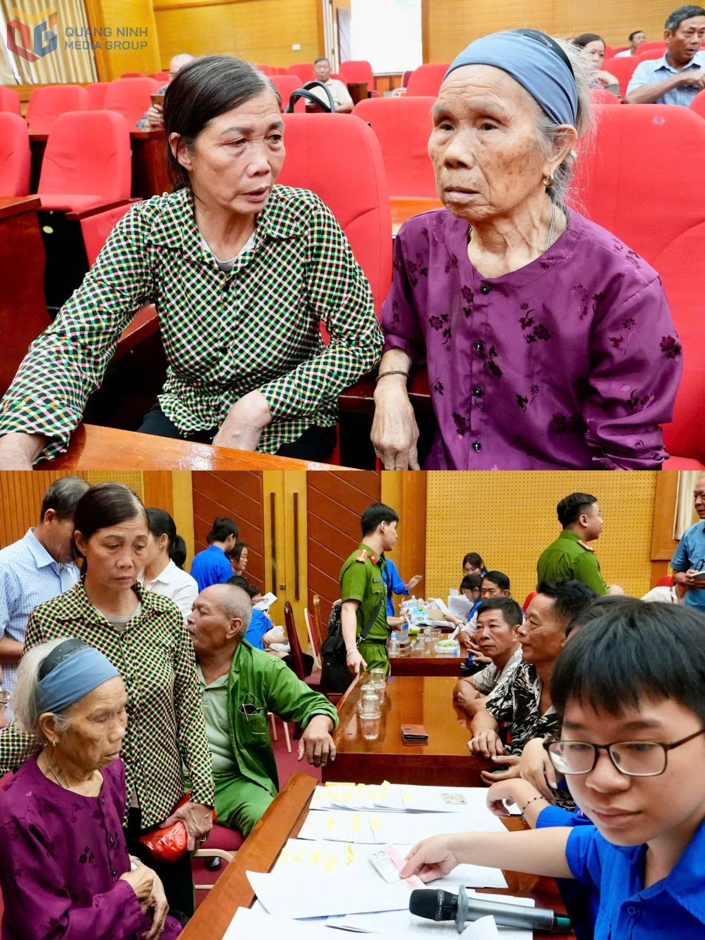 Bà Lê Thị Mát (63 tuổi, phường An Sinh), con gái của liệt sĩ Lê Văn Tê cùng với cô ruột của mình đến điểm thu nhận mẫu ADN với niềm tin và hy vọng sẽ có ngày tìm được bố mình, đưa ông trở về với quê hương.