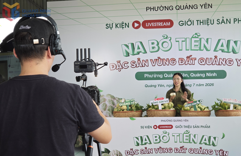 Phiên livestream quả na bở Tiền An được phường Quảng Yên phát trực tiếp trên cổng thông tin điện tử phường Quảng Yên và một số trang fanpage.
