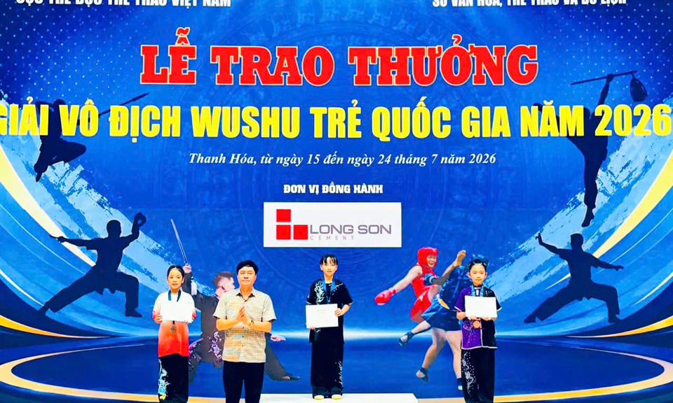 Wushu Quảng Ninh gi&agrave;nh HCV Giải Wushu trẻ quốc gia