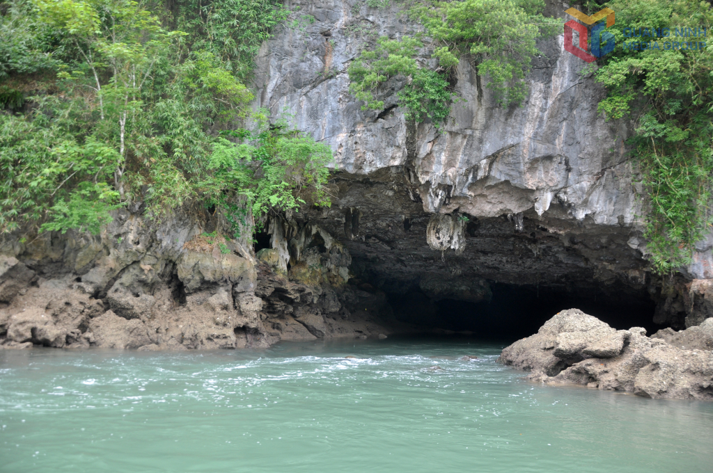 Hang Luồn nằm trong khu vực Cái Đé trên vịnh Bái Tử Long.